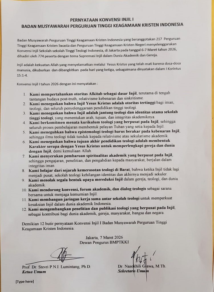 STT Tekankan Supremasi Injil dalam Dunia Akademik dan Gereja